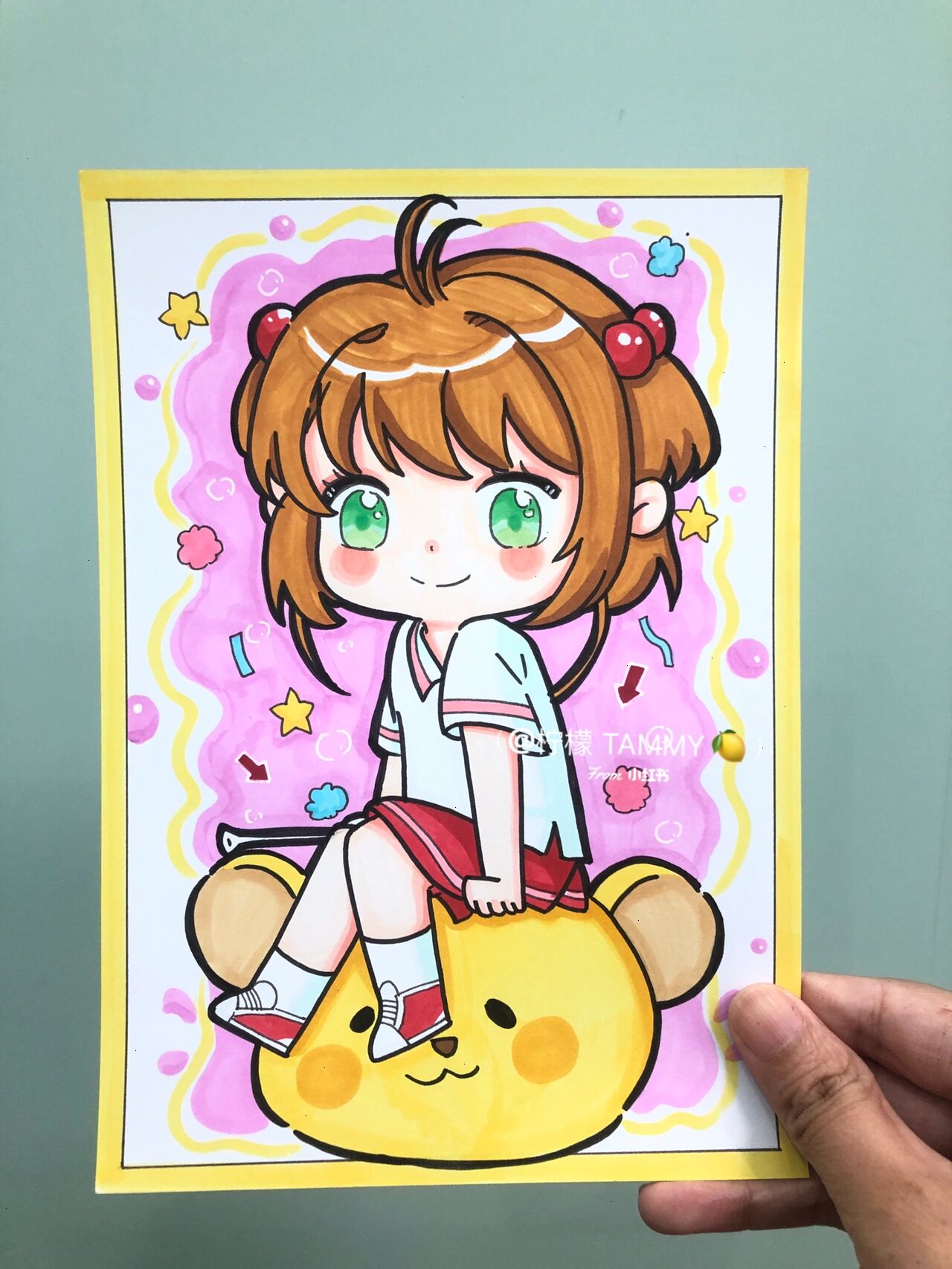 q版动漫女生人物|初级动漫|百变小樱(线稿)