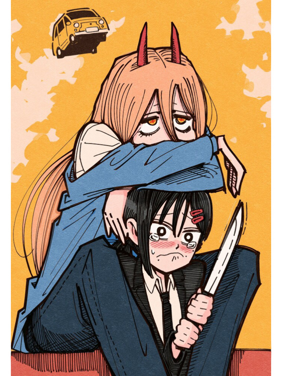 十分有趣的画风 chainsawman 	 from. latebirdwakeup