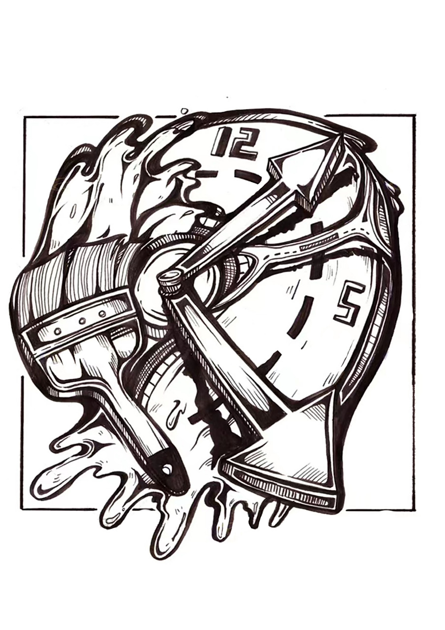 黑白装饰画·单体素材分享·设计基础 今天给大家分享的是闹钟装饰画