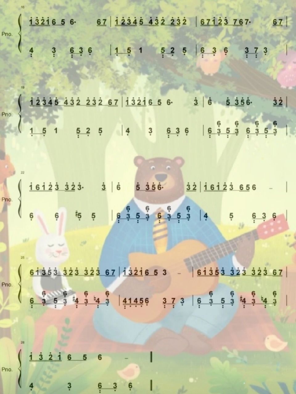 森林狂想曲·简谱(c调) 93易上手呦