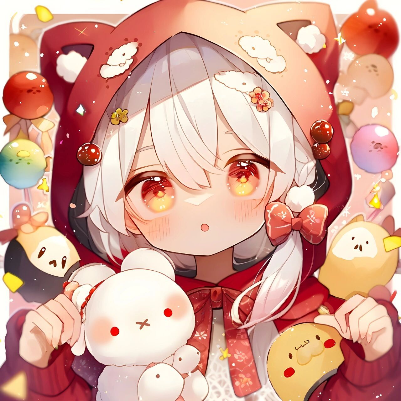 nijijourney|ai头像vol.18 红斗篷小红帽 ai作图,自由抱图.