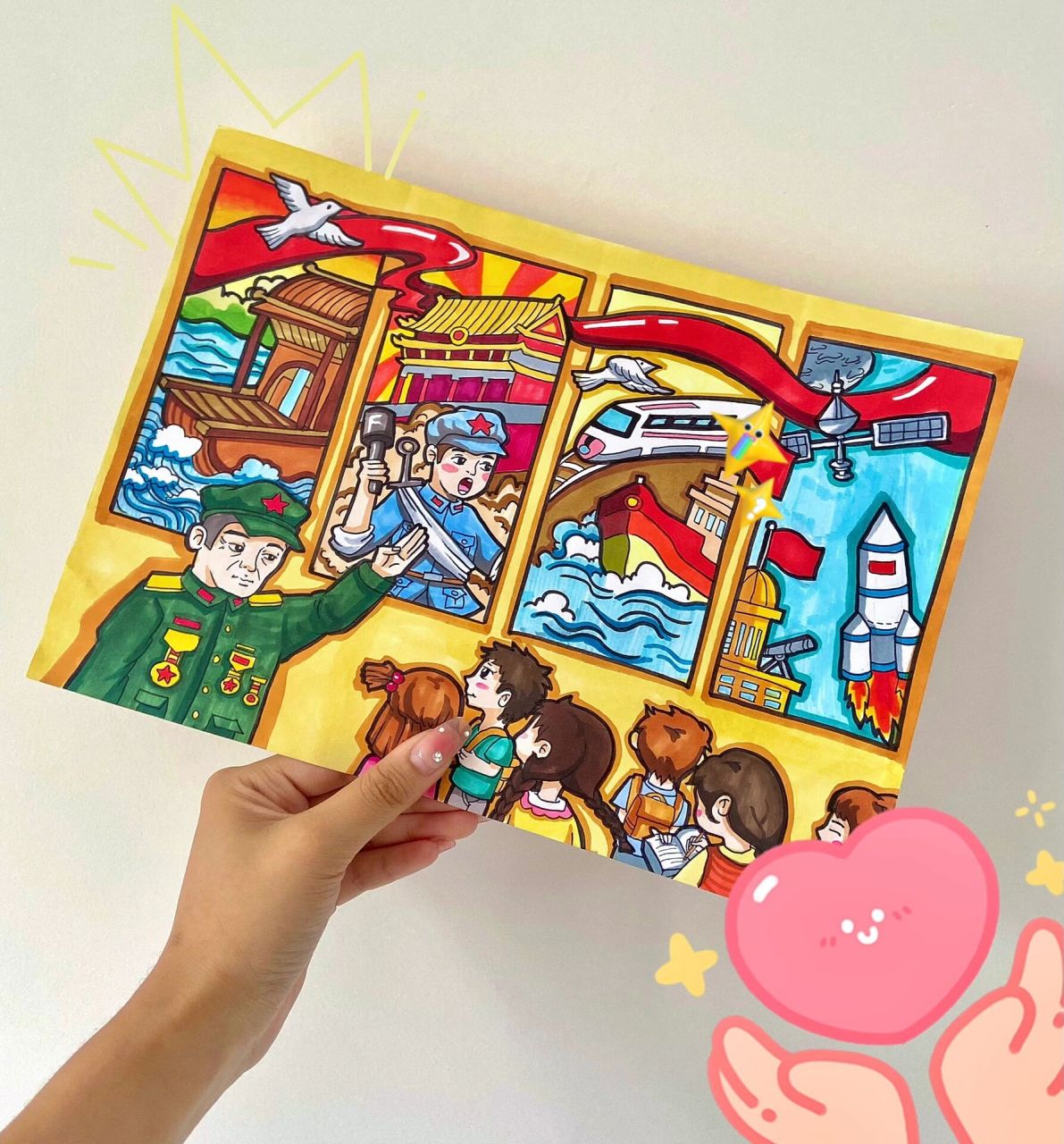 【190】爱国主题画《四史漫画》 关于四史主题的漫画 非原创