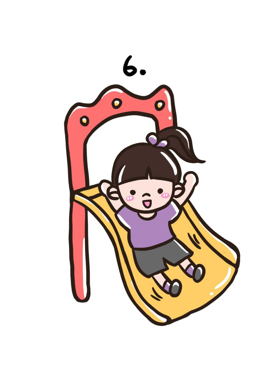 91手绘教程|如何画滑滑梯小女孩?