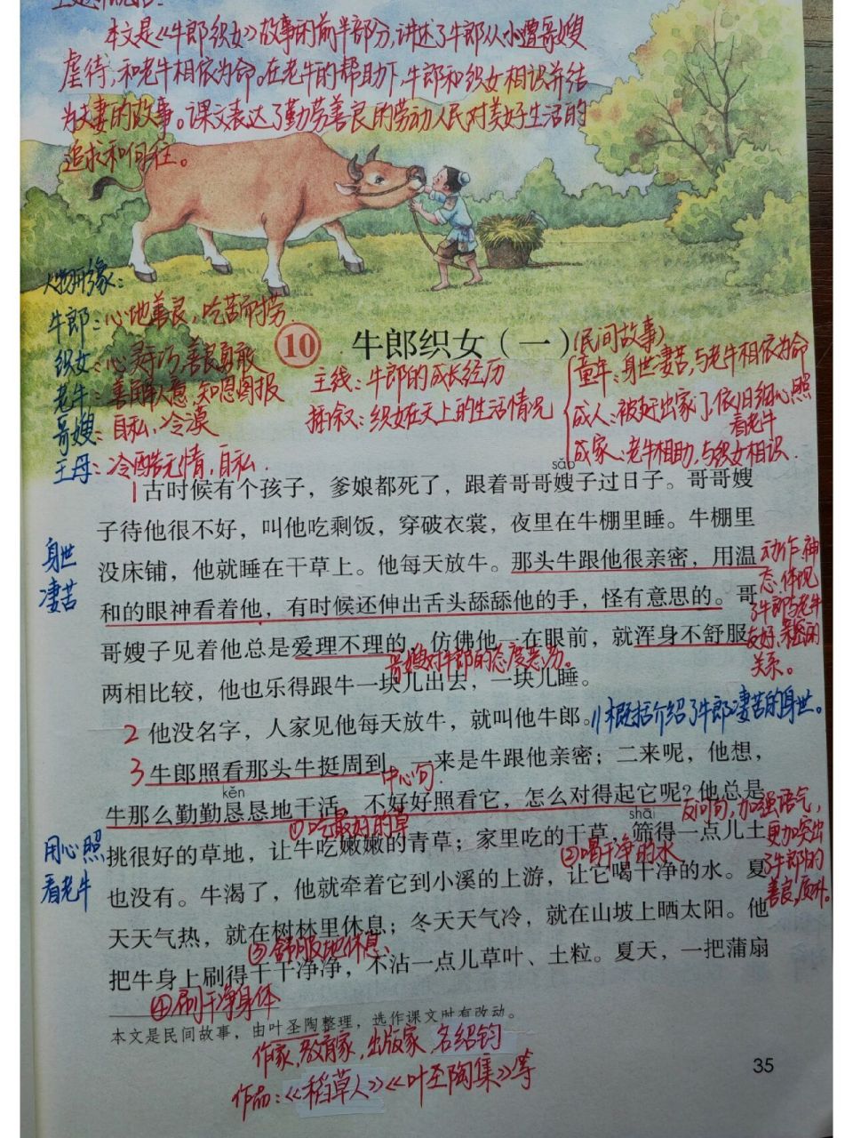 《牛郎织女》(一)课堂笔记 部编版小学语文五年级上册《牛郎织女》(一