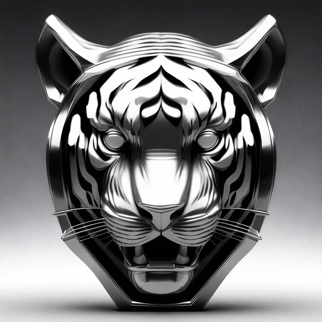 不锈钢镜面老虎头雕塑艺术挂饰设计寓意  不锈钢镜面老