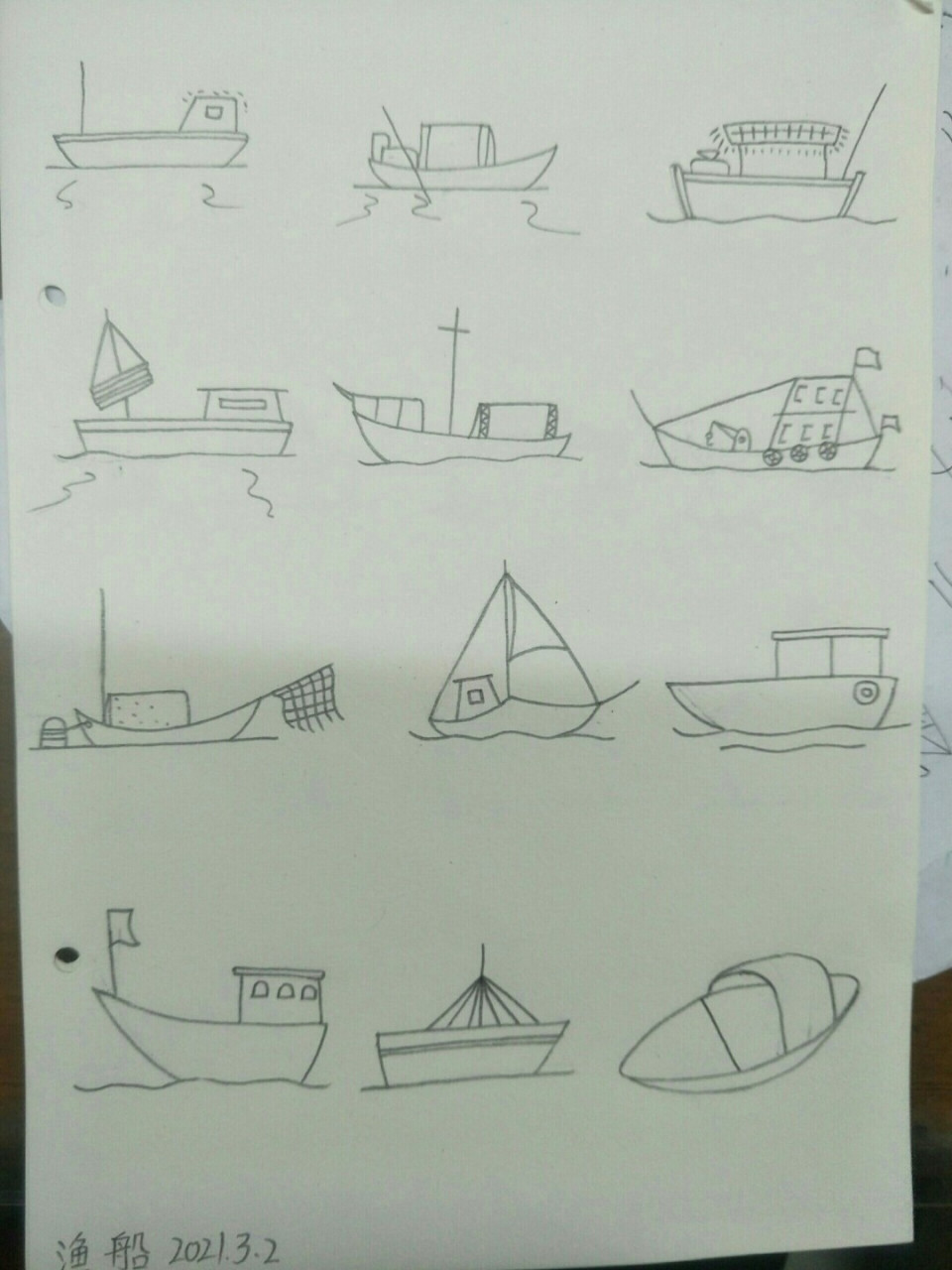 简笔画渔船,坚持打卡 #绘画