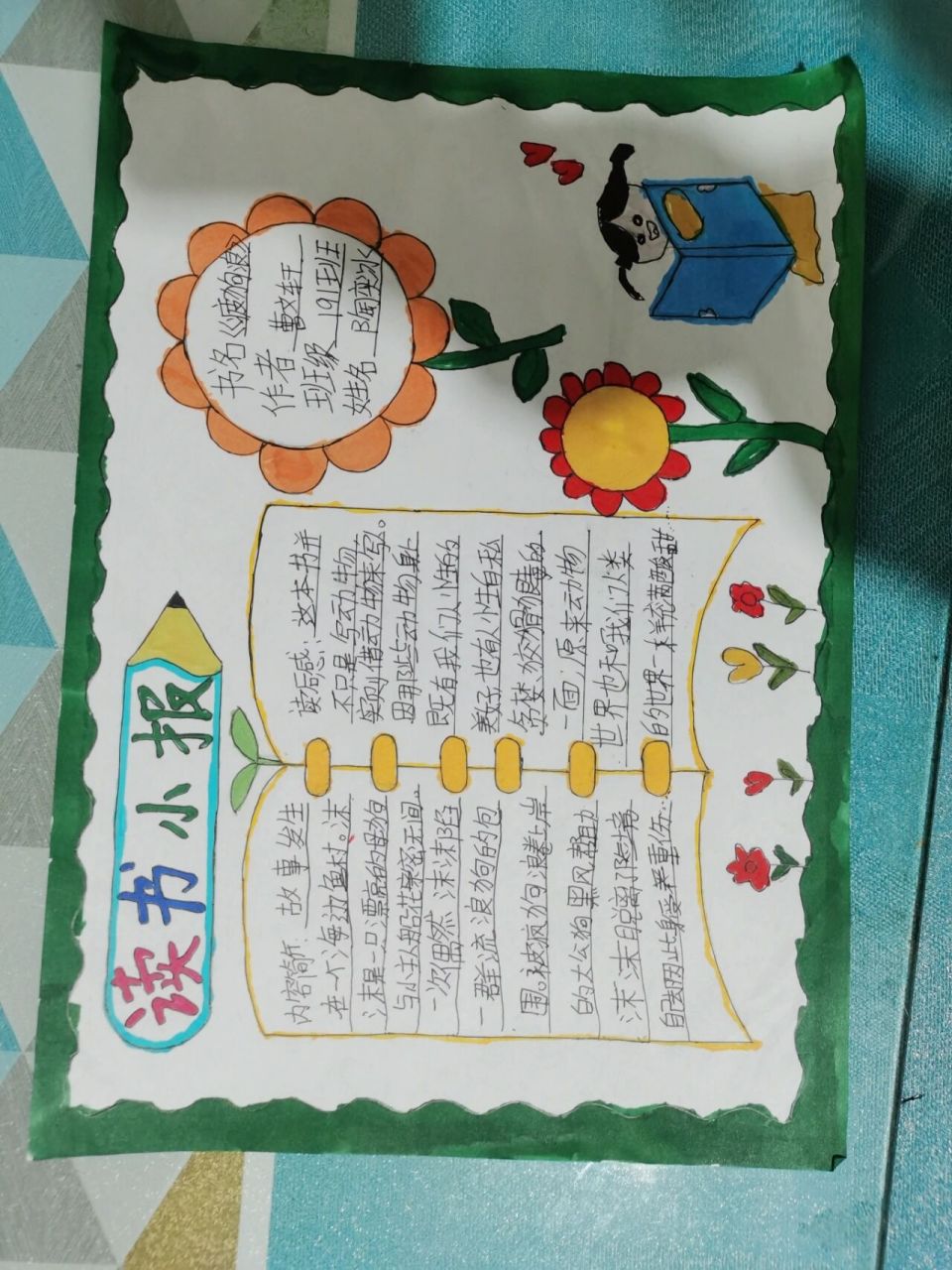 四年级 读书小报 喜迎二十大手抄报 放假七天  最后晚上赶工