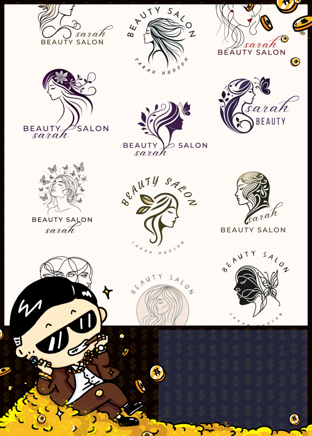 【美容店铺的专属logo设计】  ♀ 美业女性专属的美发logo设计,让你的