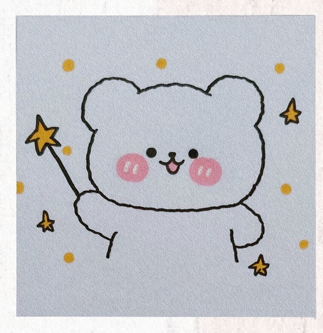 今日简笔画之可爱小熊 临摹:小熊奶黄包 小熊拥有魔法棒.