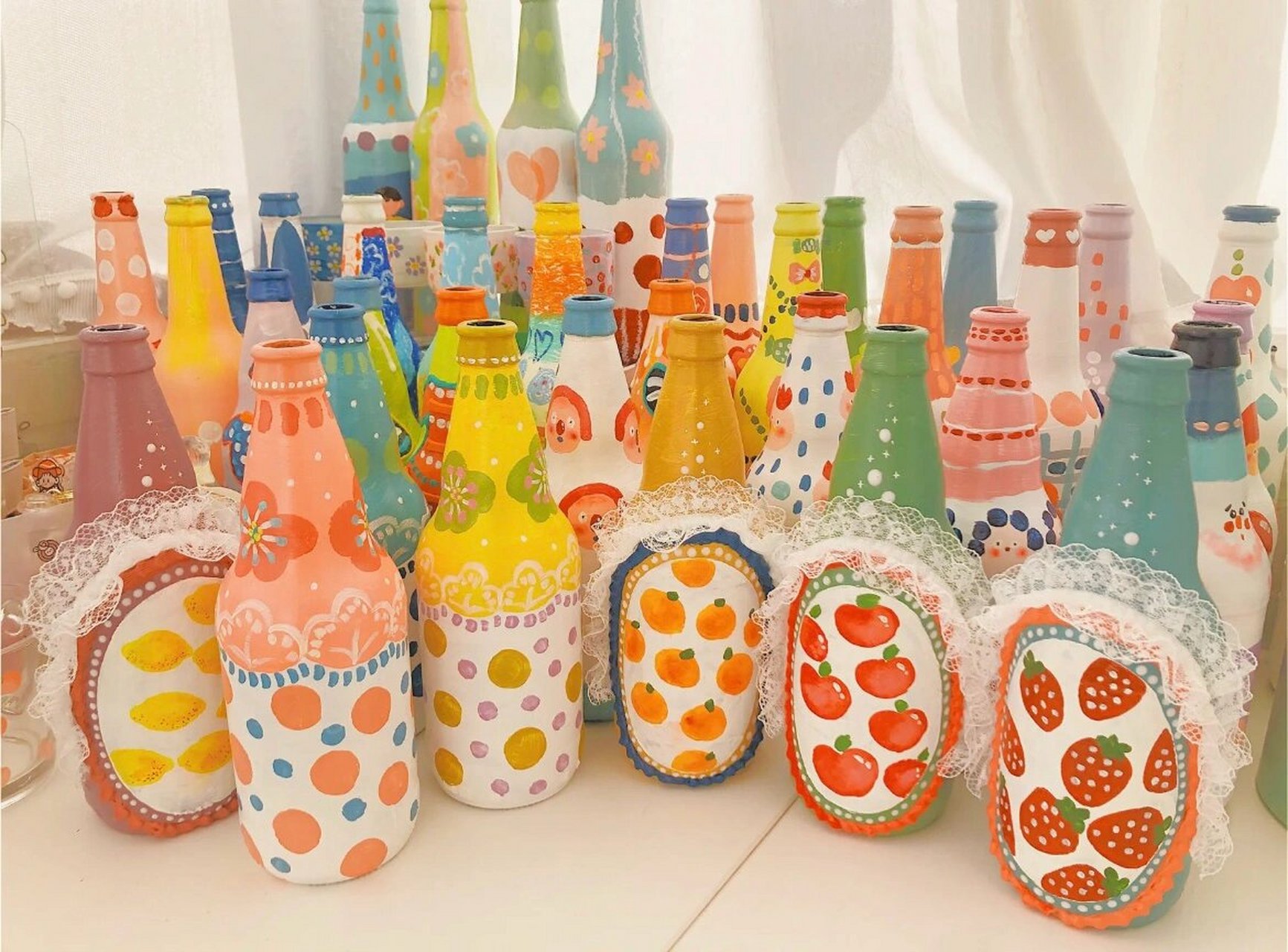 收藏 啤酒瓶 丙烯笔绘画