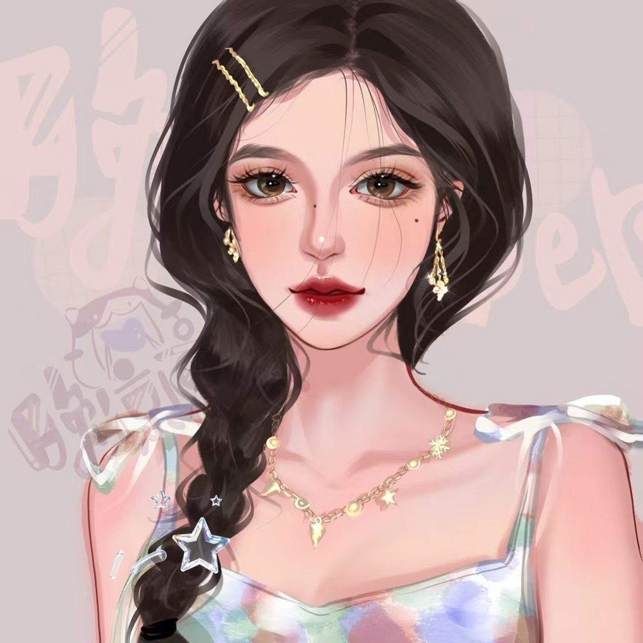 高冷自信女生漫画头像 手绘头像 头像画画 头像绘画 精致女生头像