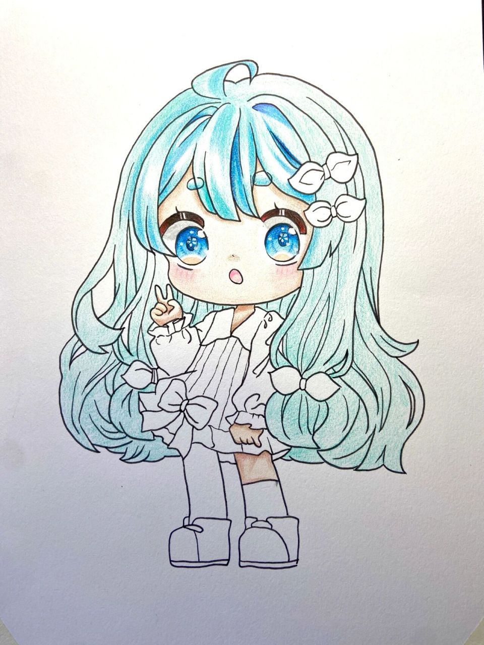 【比个耶✌️】q版动漫人物彩铅手绘教程儿童画 🌈✨✨✨