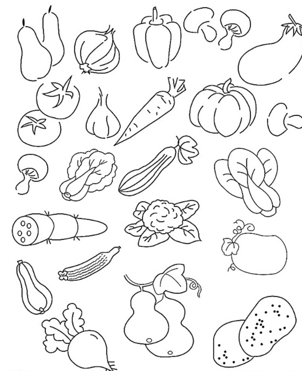 一堆蔬菜简笔画图片
