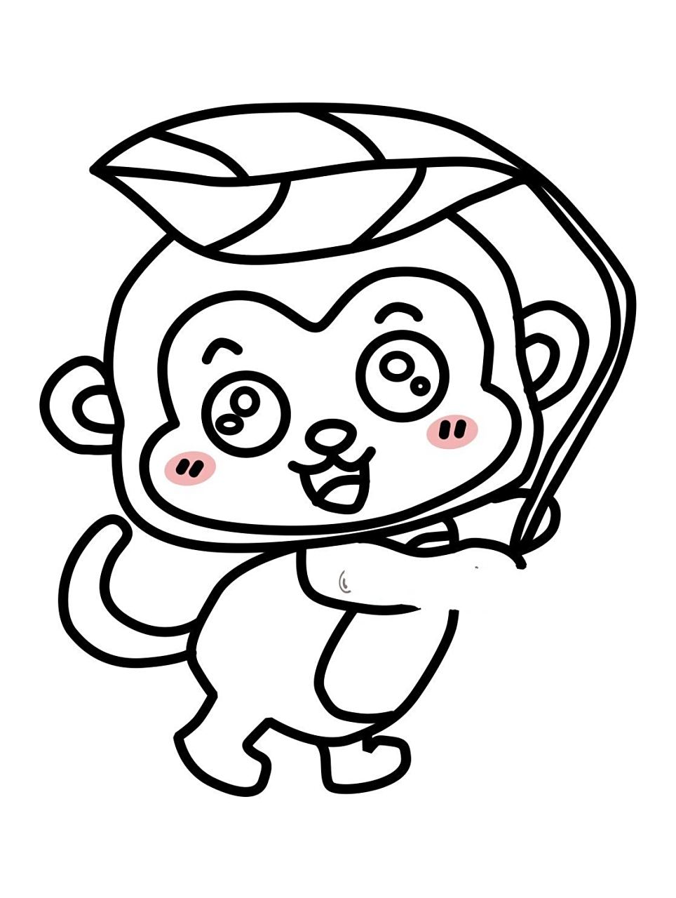 小猴子简笔画 | 猴子97素材 创意美术/简笔画素材/儿童画小猴子美术