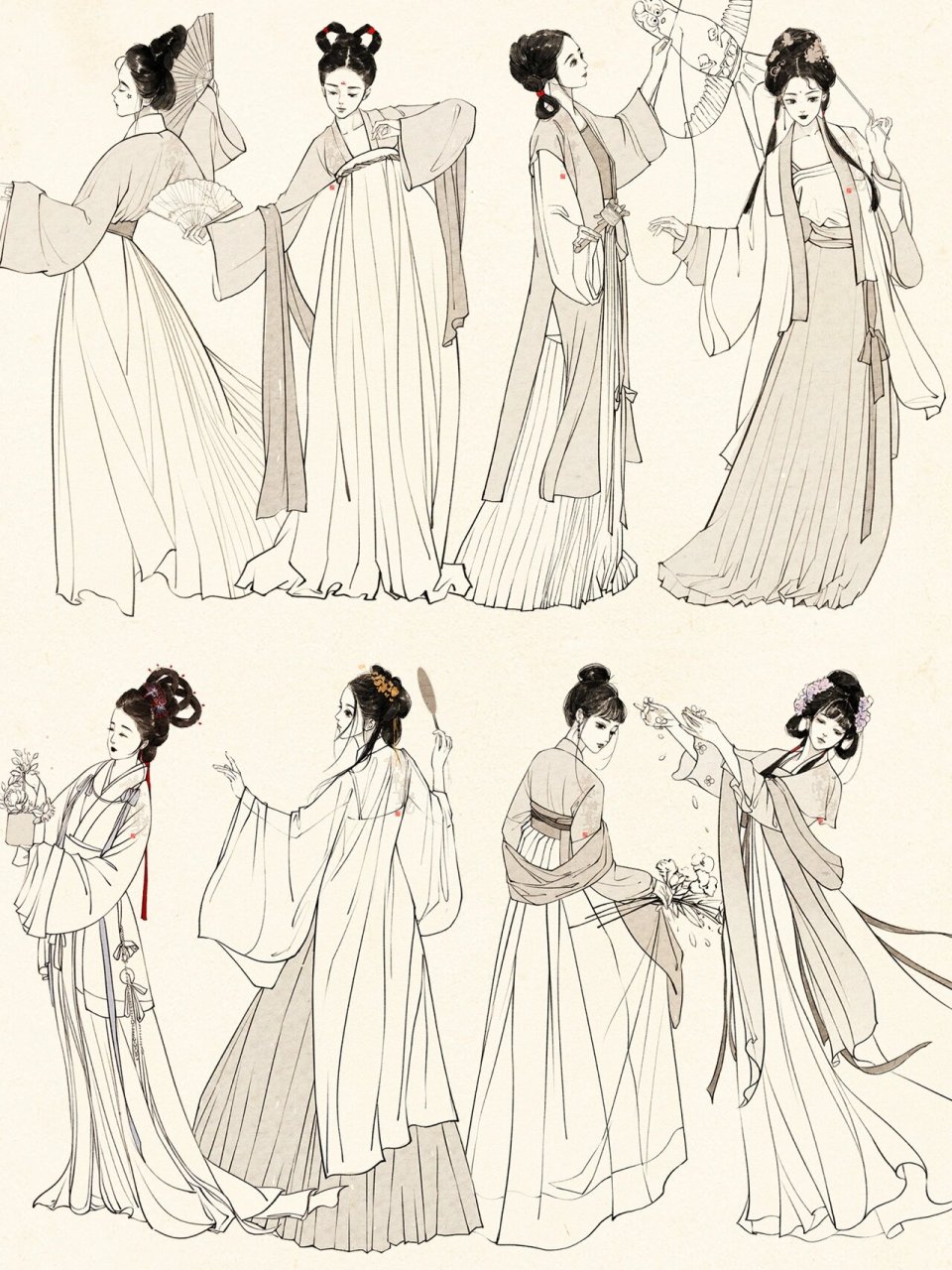 汉服女装画全身图片