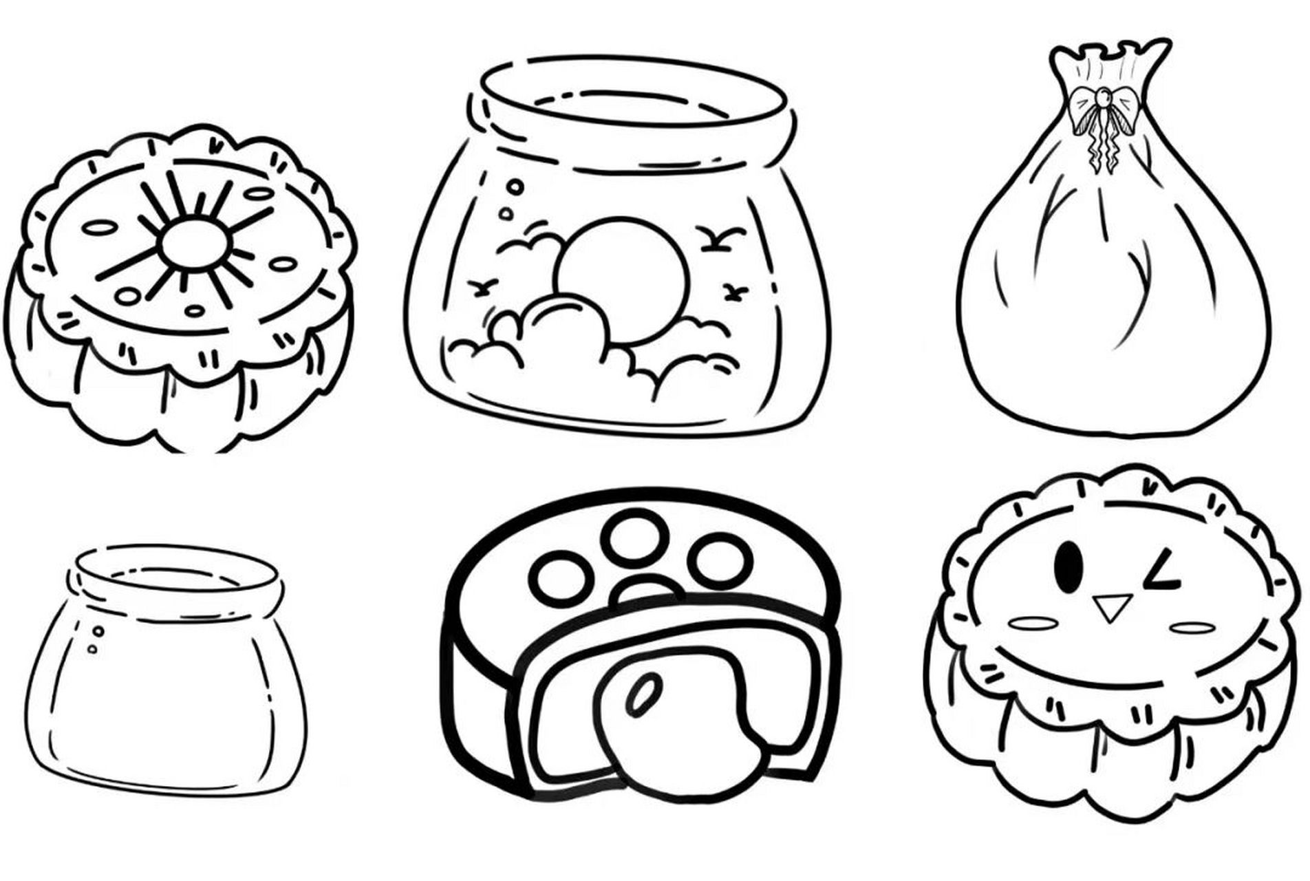 中秋节月饼 可打印涂色    可打印出来涂色,幼师必备哦!