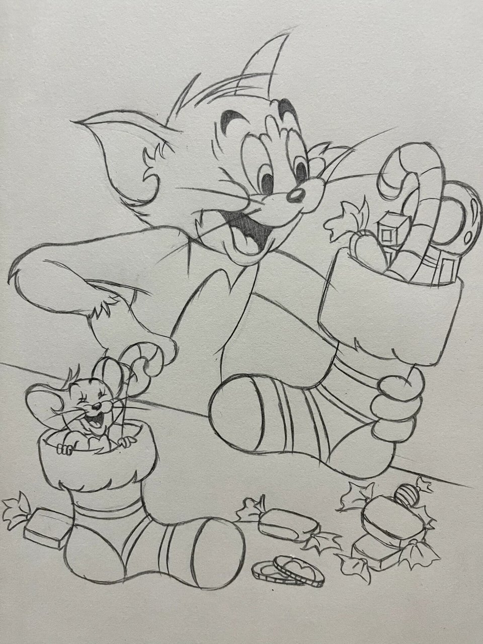 猫和老鼠简笔画21