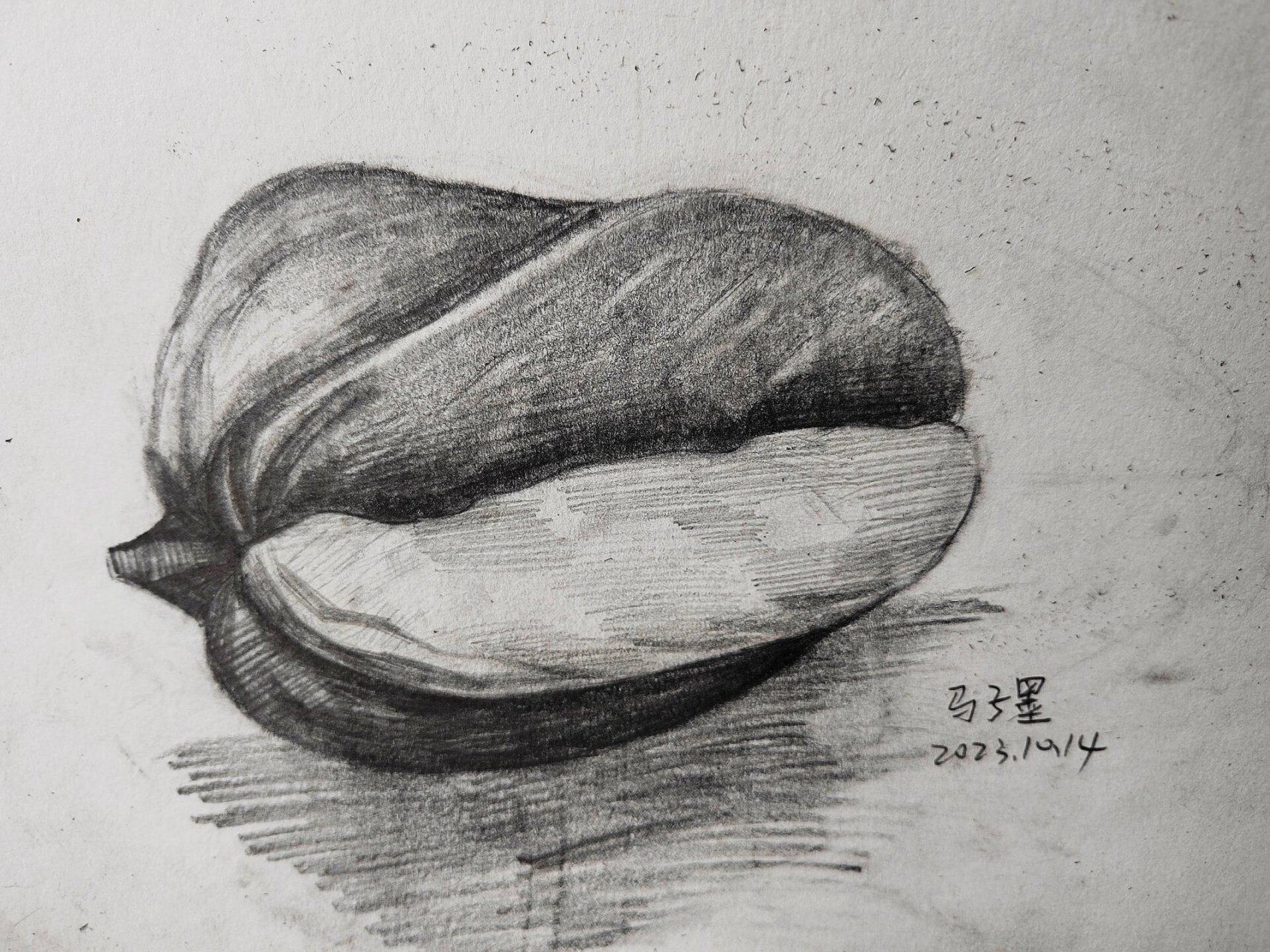 素描临摹《杨桃素描《杨桃素描》》 #零基础素描# #美术生# #静物素描