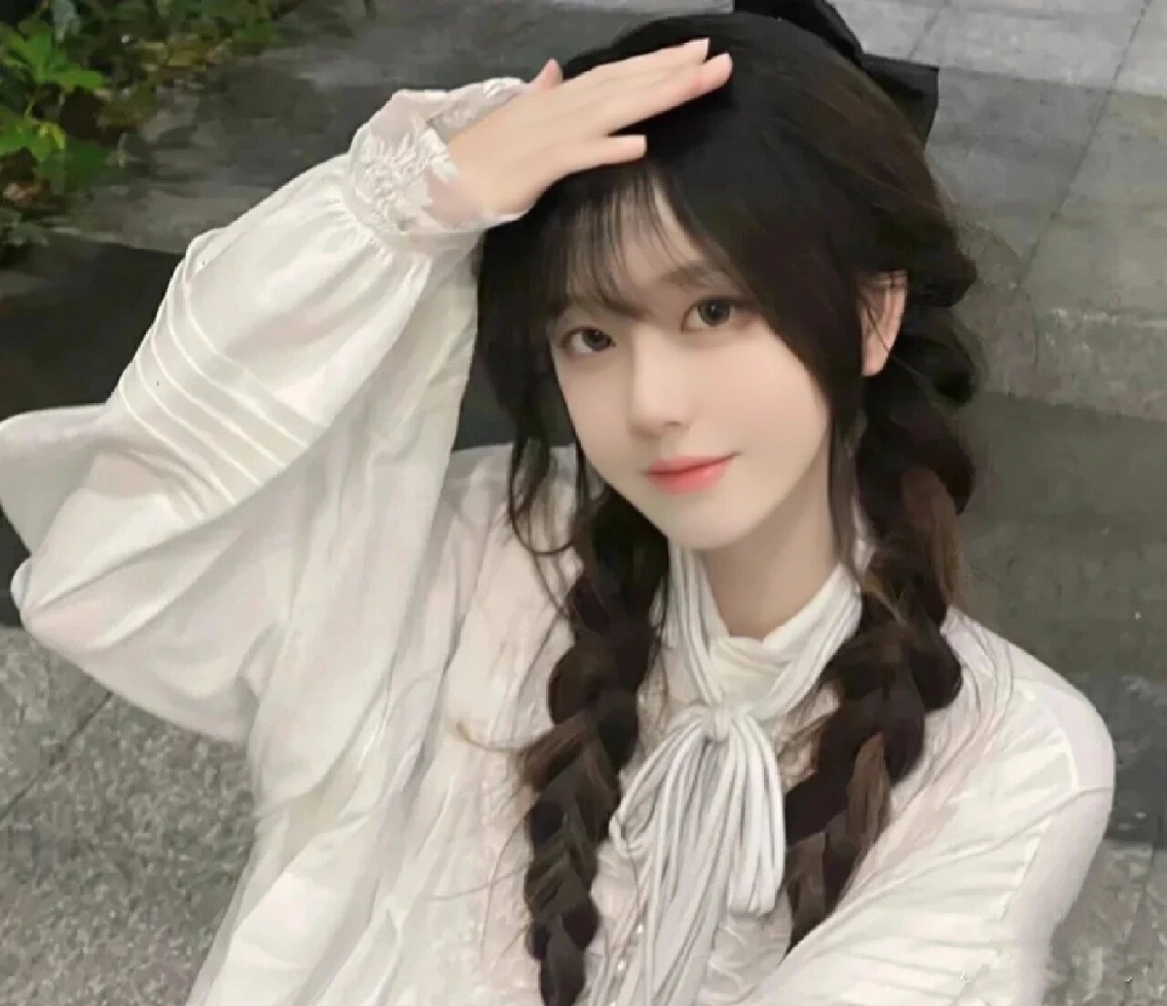 白色系无水印真人女头像