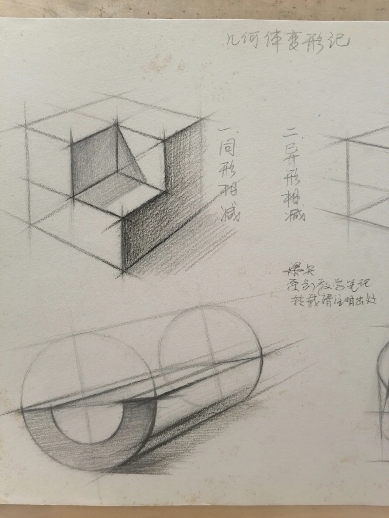 素描基础:空间能力进阶训练之几何体变形记
