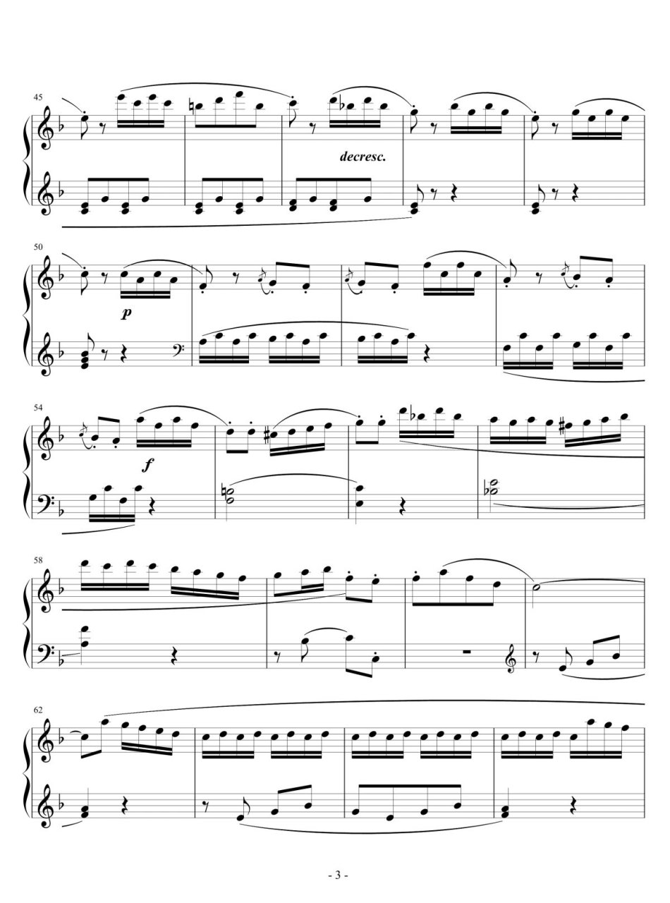 《f大调小奏鸣曲》钢琴谱 喜欢的朋友拿走哦9799