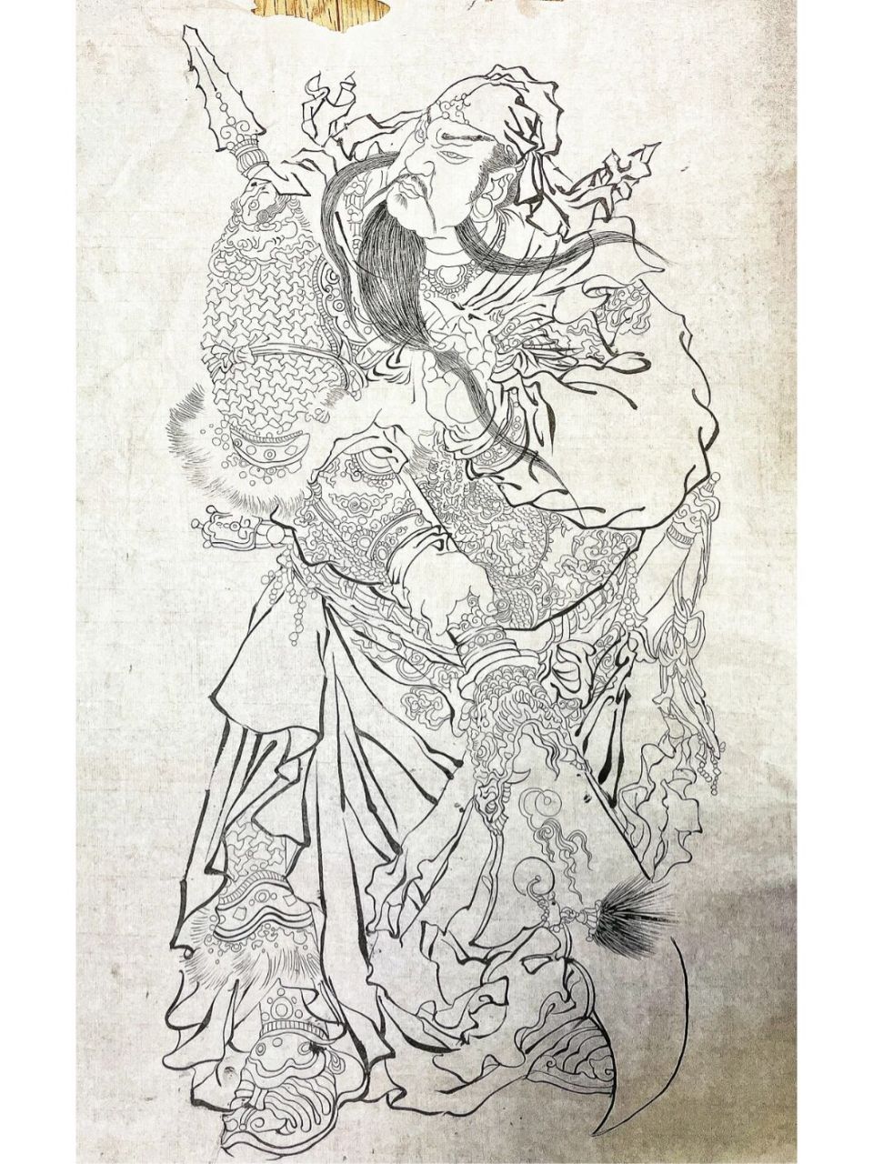 练习一张关公白描