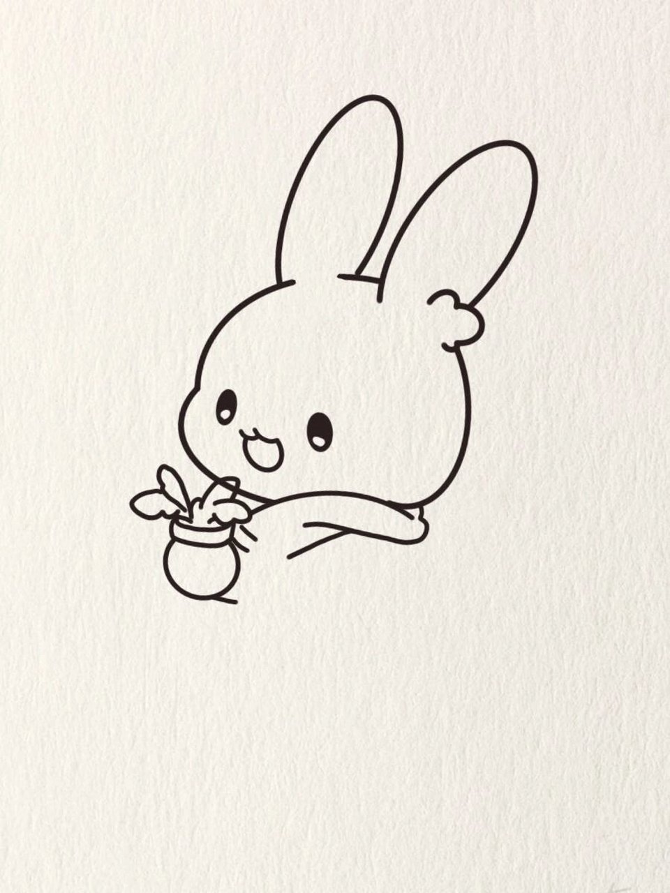 简笔画教程—自己种胡萝卜 拟人化的兔子
