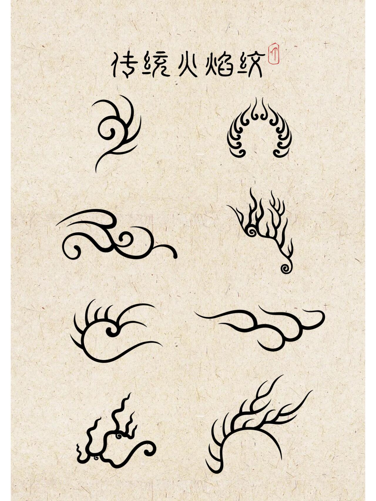 简笔画丨火焰纹丨每天坚持画一笔,一起打卡