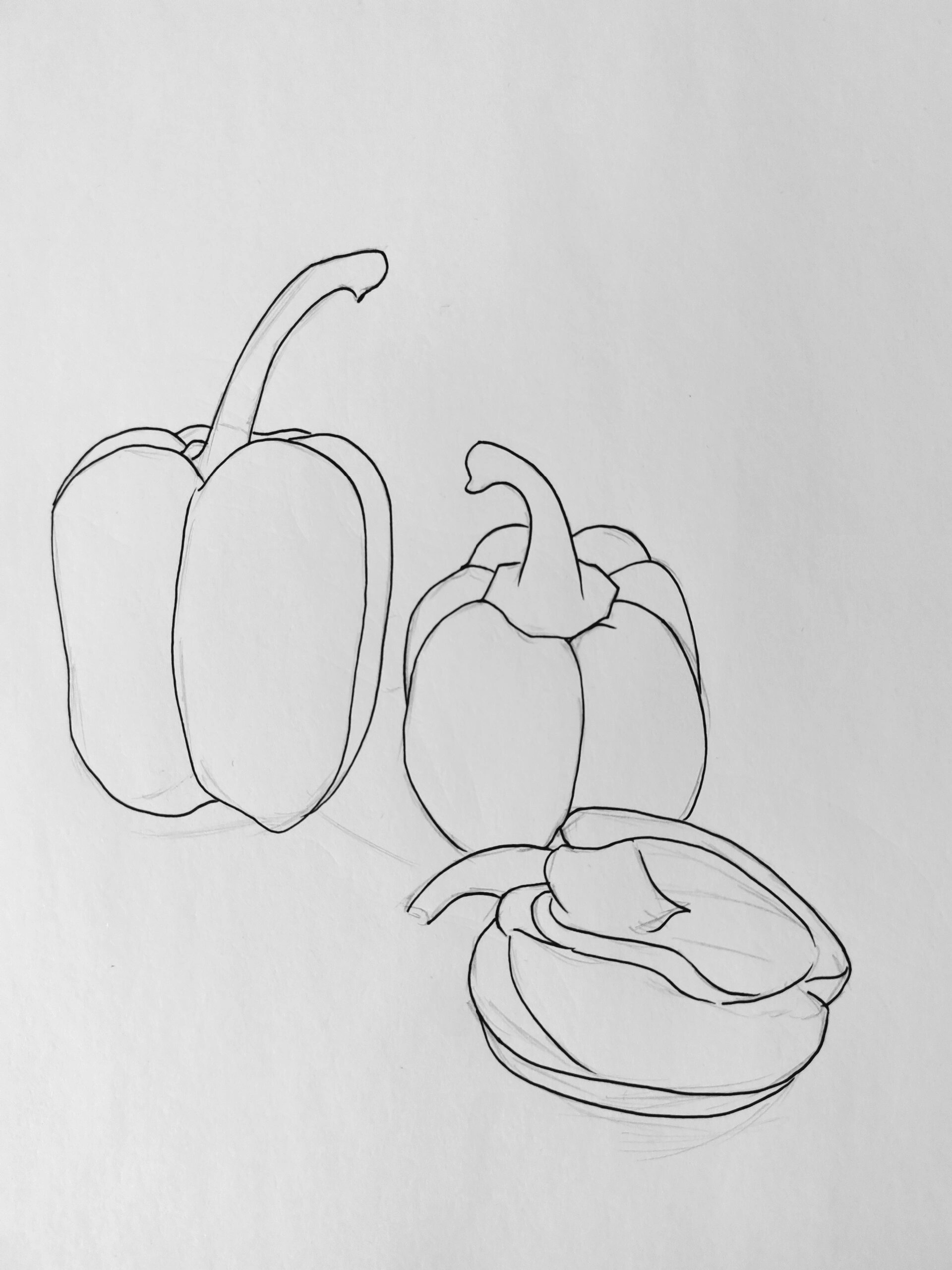 206彩椒,附步骤图和原图,每日一画