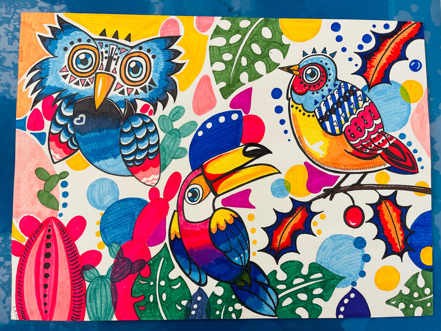 🎨🎨🎨创意儿童美术:百鸟争鸣🦢