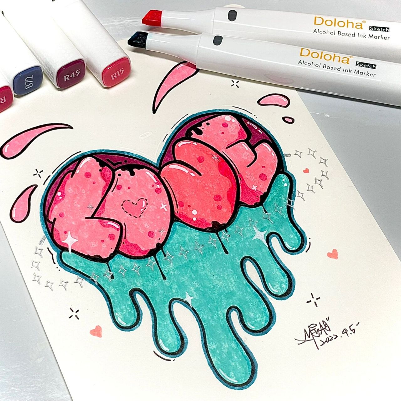 涂鸦|love94 "沉溺在你的爱里 *saturated in your love" 主要思路