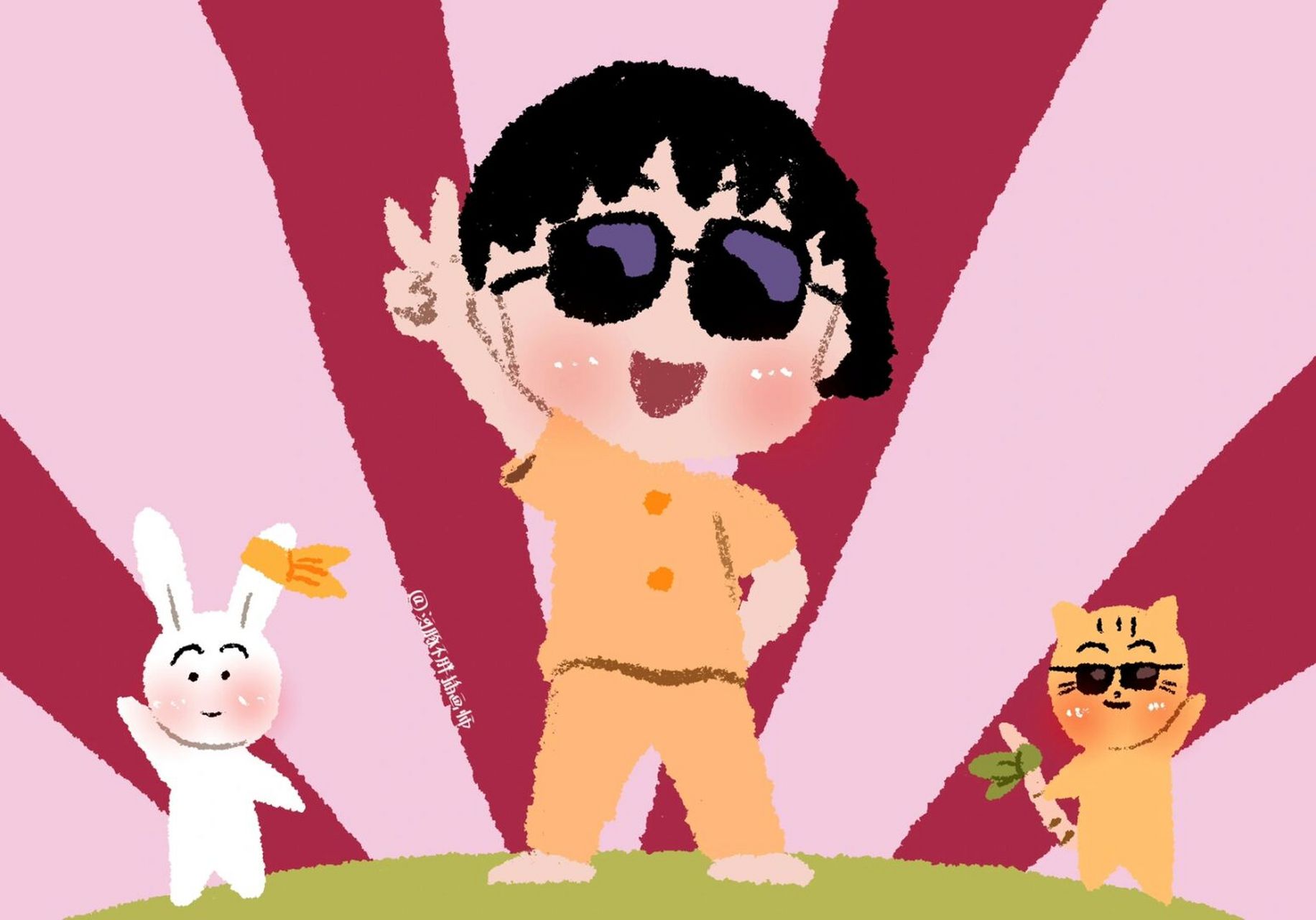 樱桃小丸子ipad壁纸 刚忙完,来更新一波樱桃小丸子的ipad壁纸,大家久