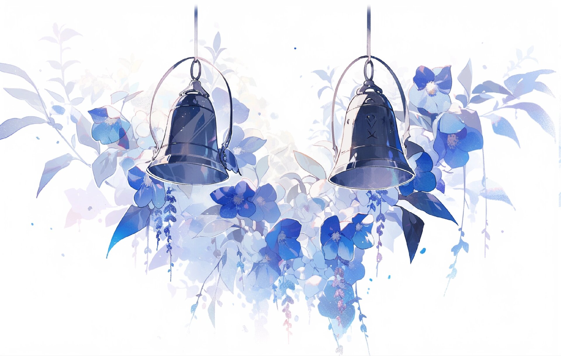 蓝风铃花6—可商素材底图