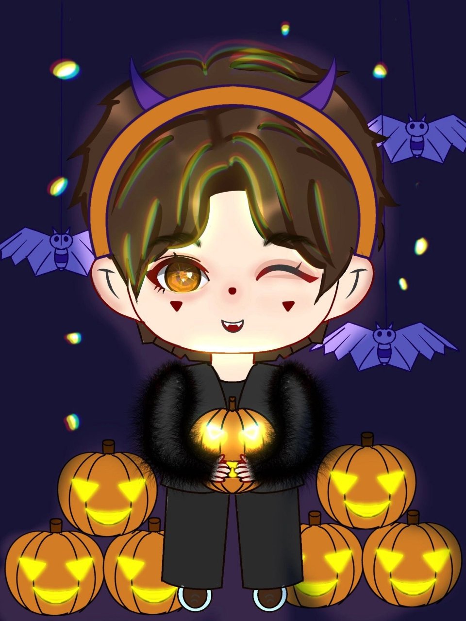 万圣节q版蔡徐坤 #蔡徐坤# #绘画# #万圣节