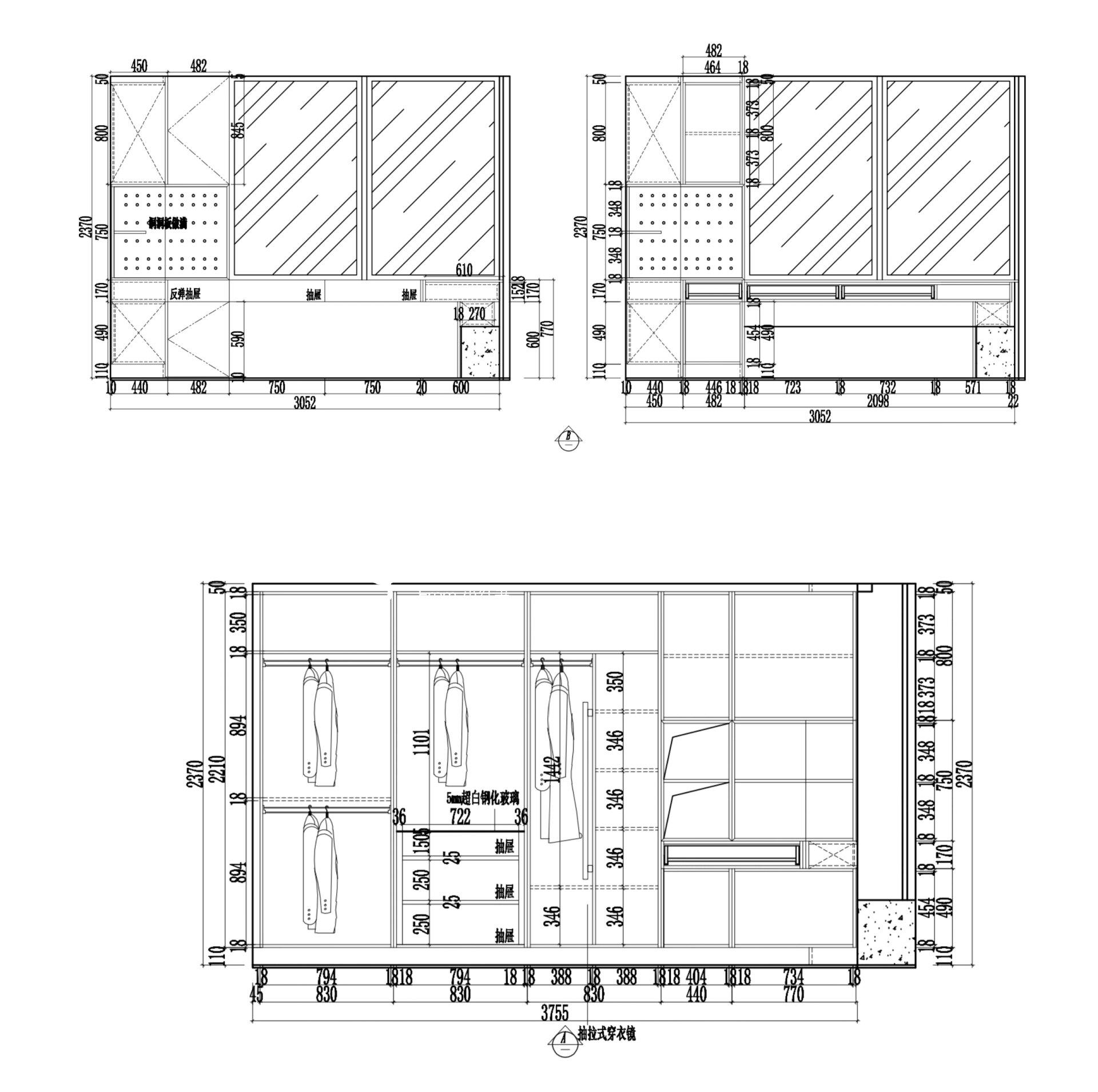 狭长型卧室布局详解94附详细尺寸图纸 之前发过一篇关于【狭长型