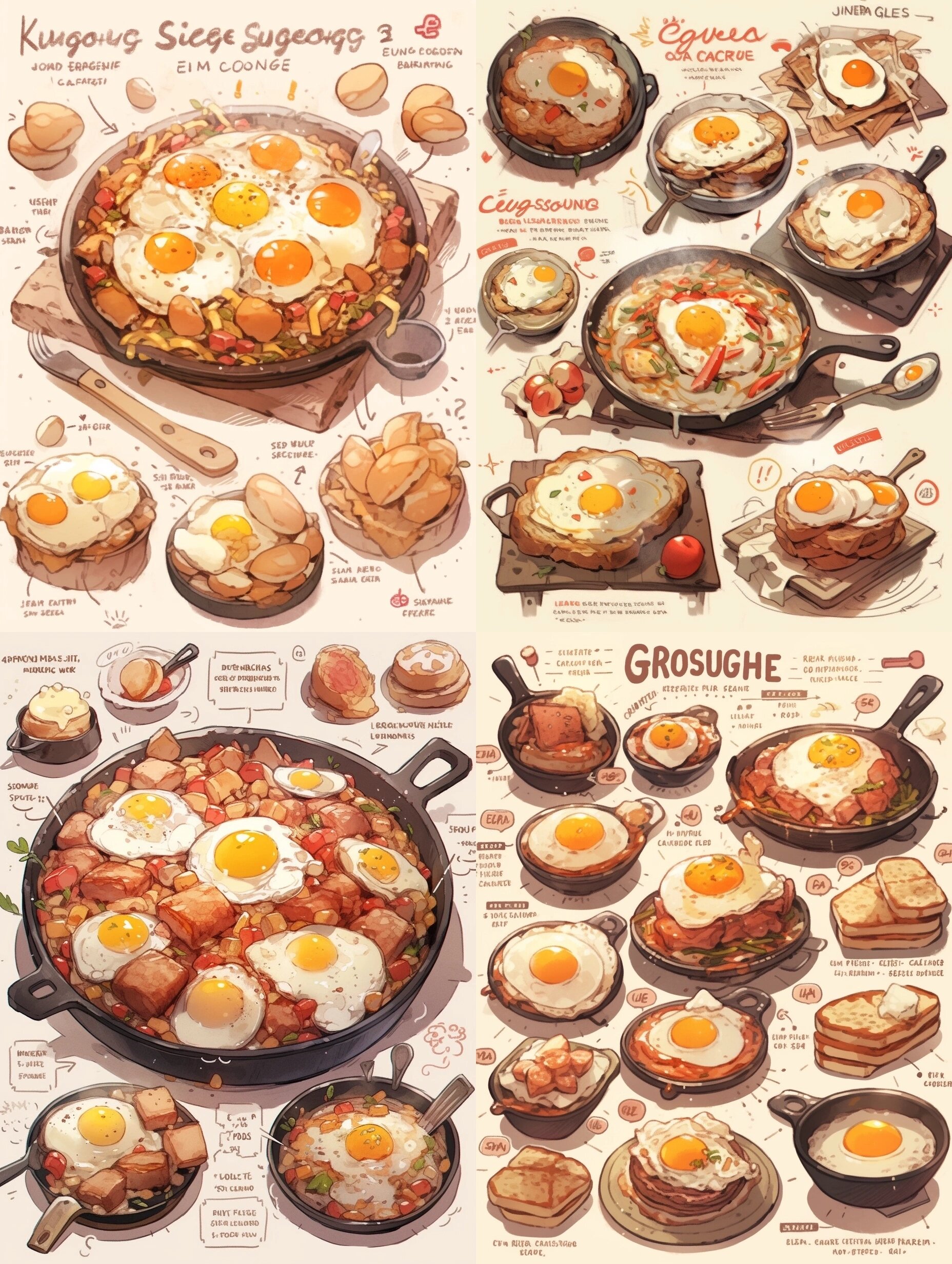 美食手帐插画素材分享-鸡蛋炒饭