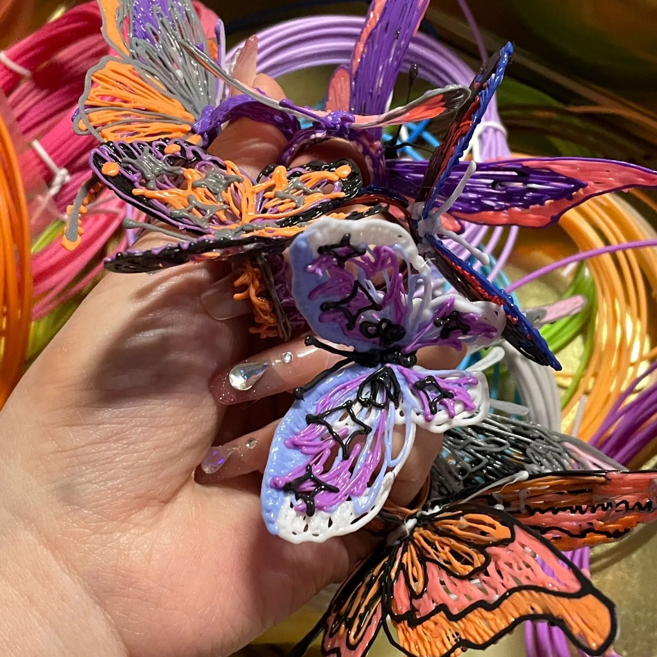 3d打印笔|蝴蝶03戒指 今天奋斗一下午为周末的集市做准备 做了好多