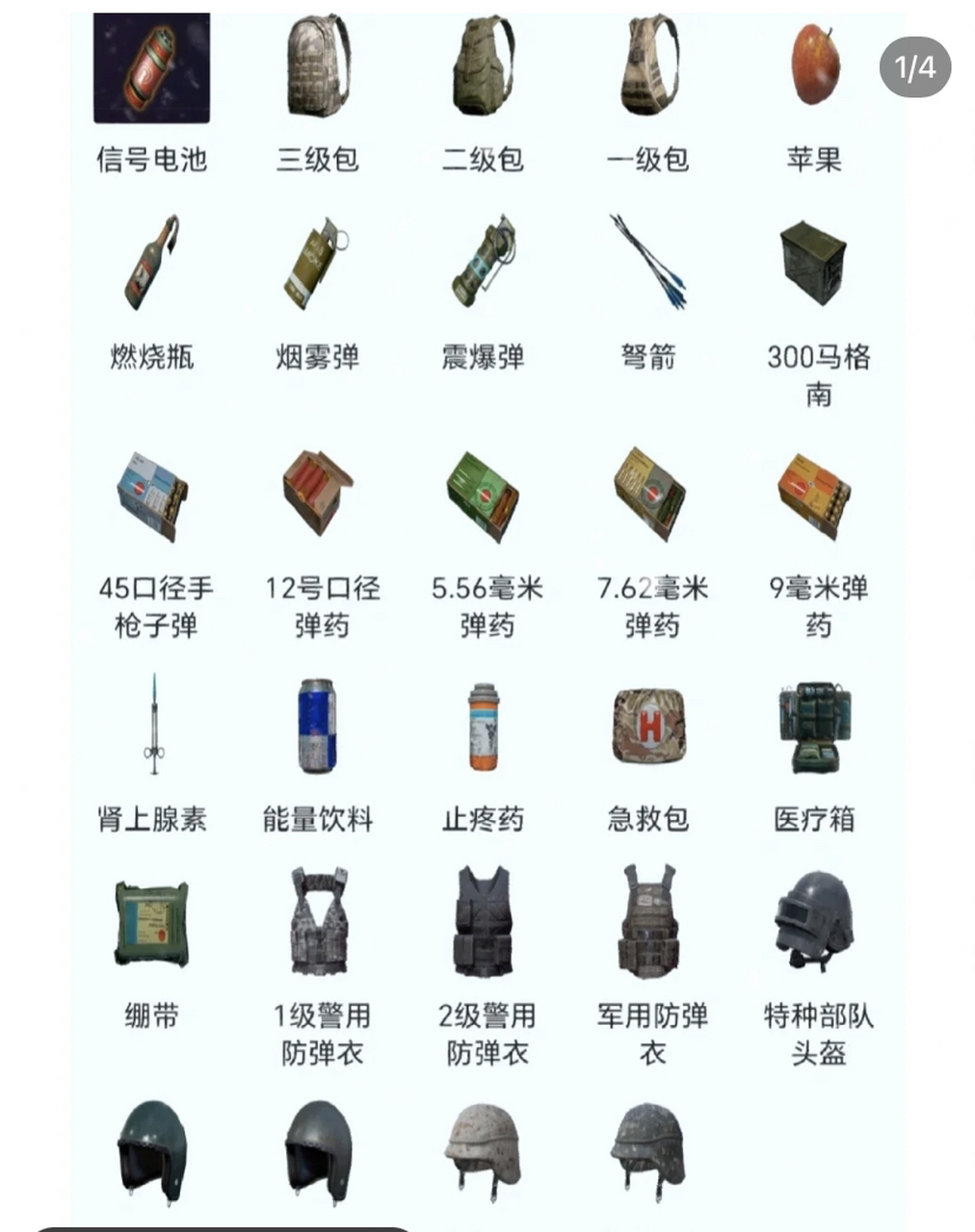 和平精英武器大全 和平精英武器大全