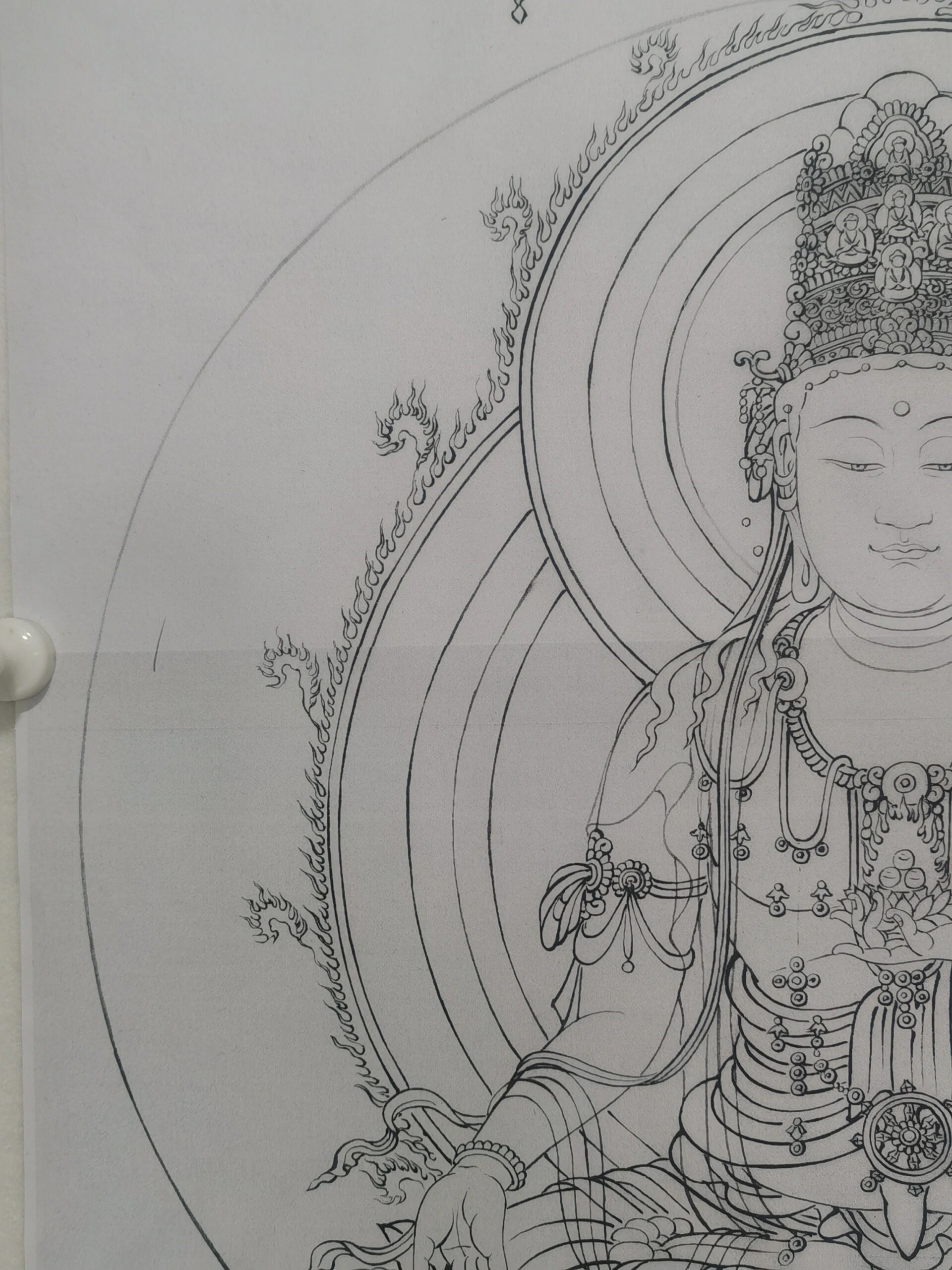 虚空藏菩萨  线描稿