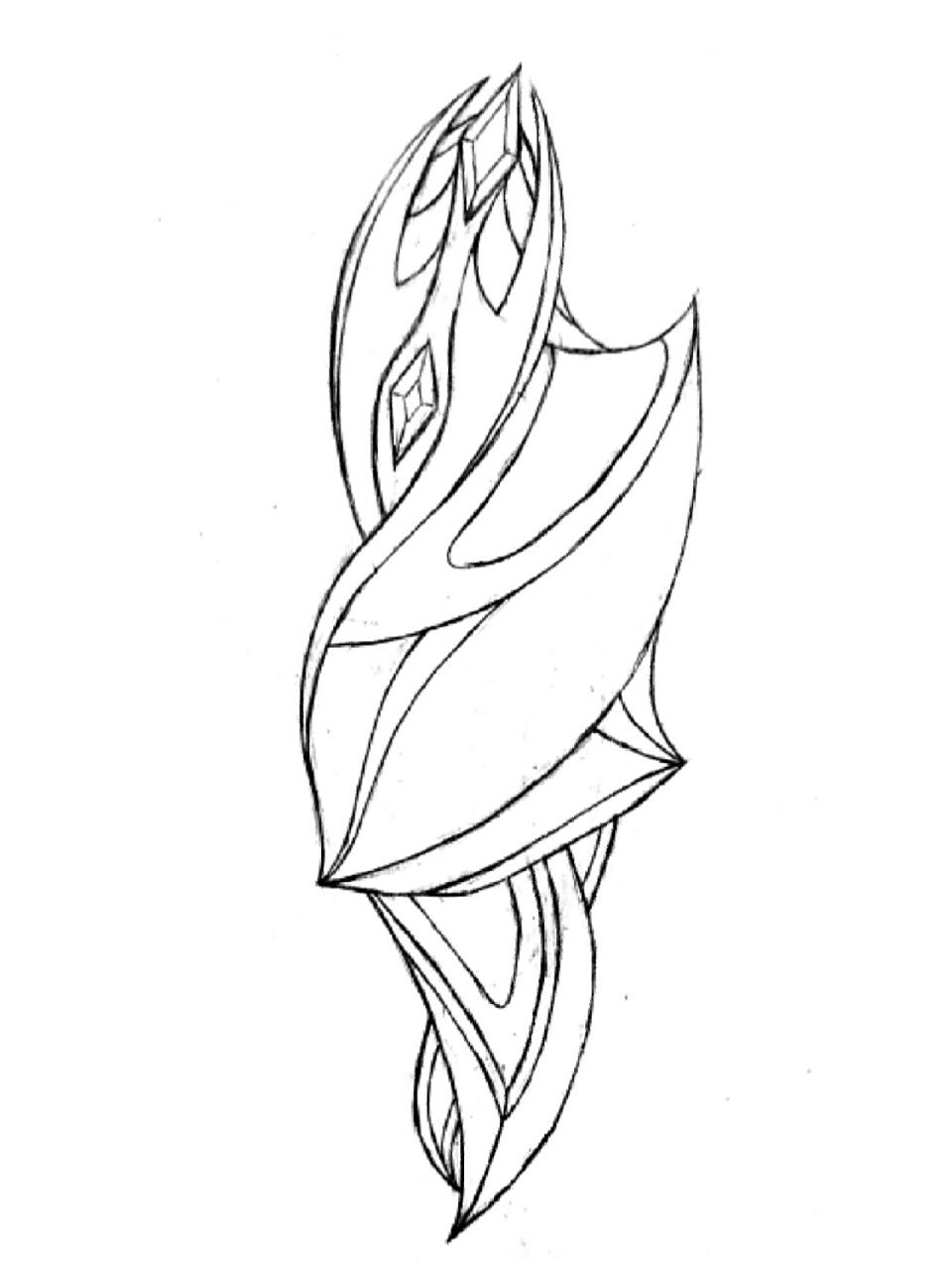 自设魂骨手稿(3) 图一是最终手稿,图二是草稿,图