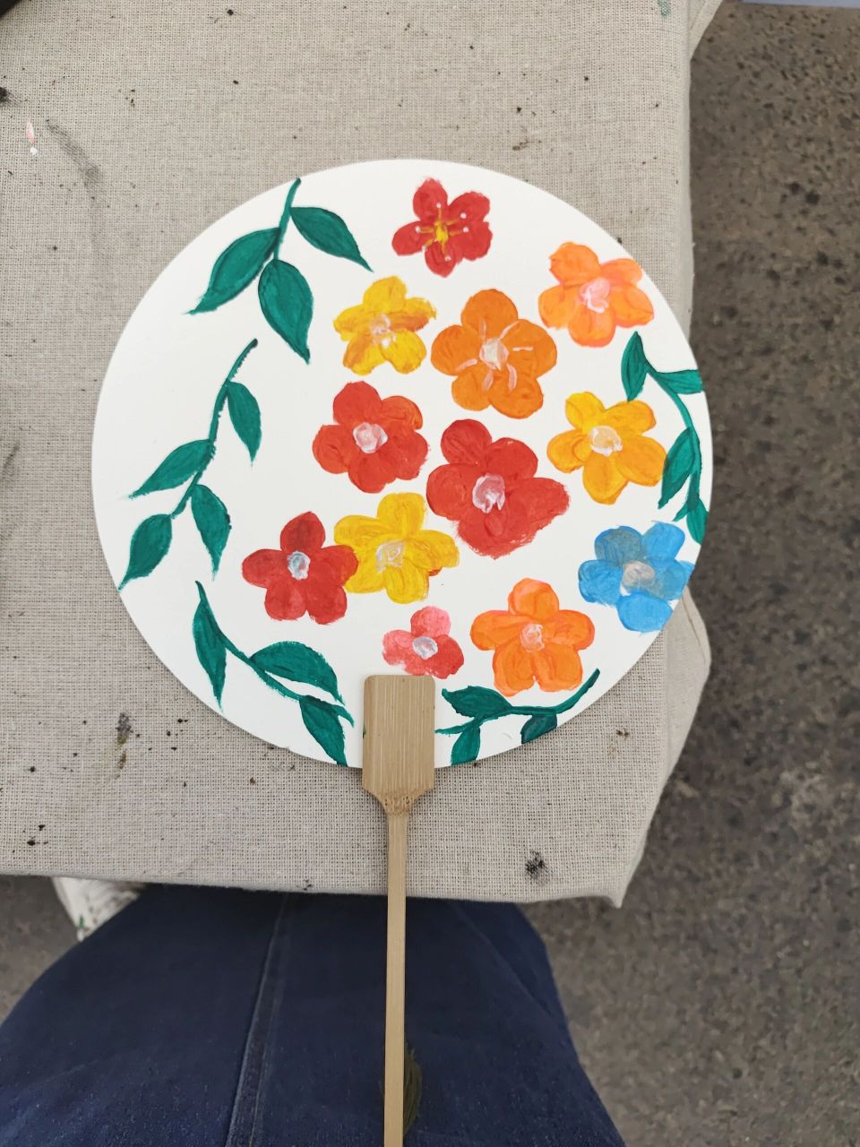 简易版扇子画 颜料可少