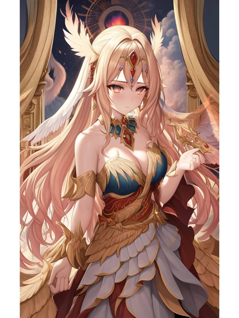 二次元95凤凰神女 二次元神兽拟人"凤凰涅槃,浴火重生"