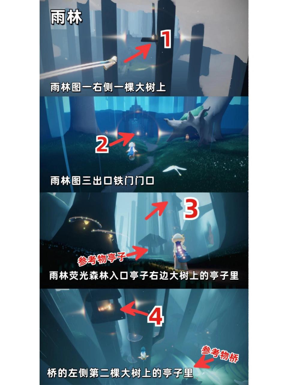 【光遇】雨林小金人位置图解 雨林19个(含大树屋,隐藏图,风行季图)