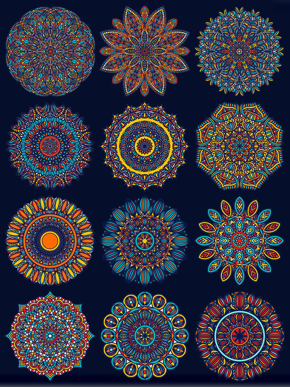 古典民族手绘97曼陀罗花纹97png免扣素材