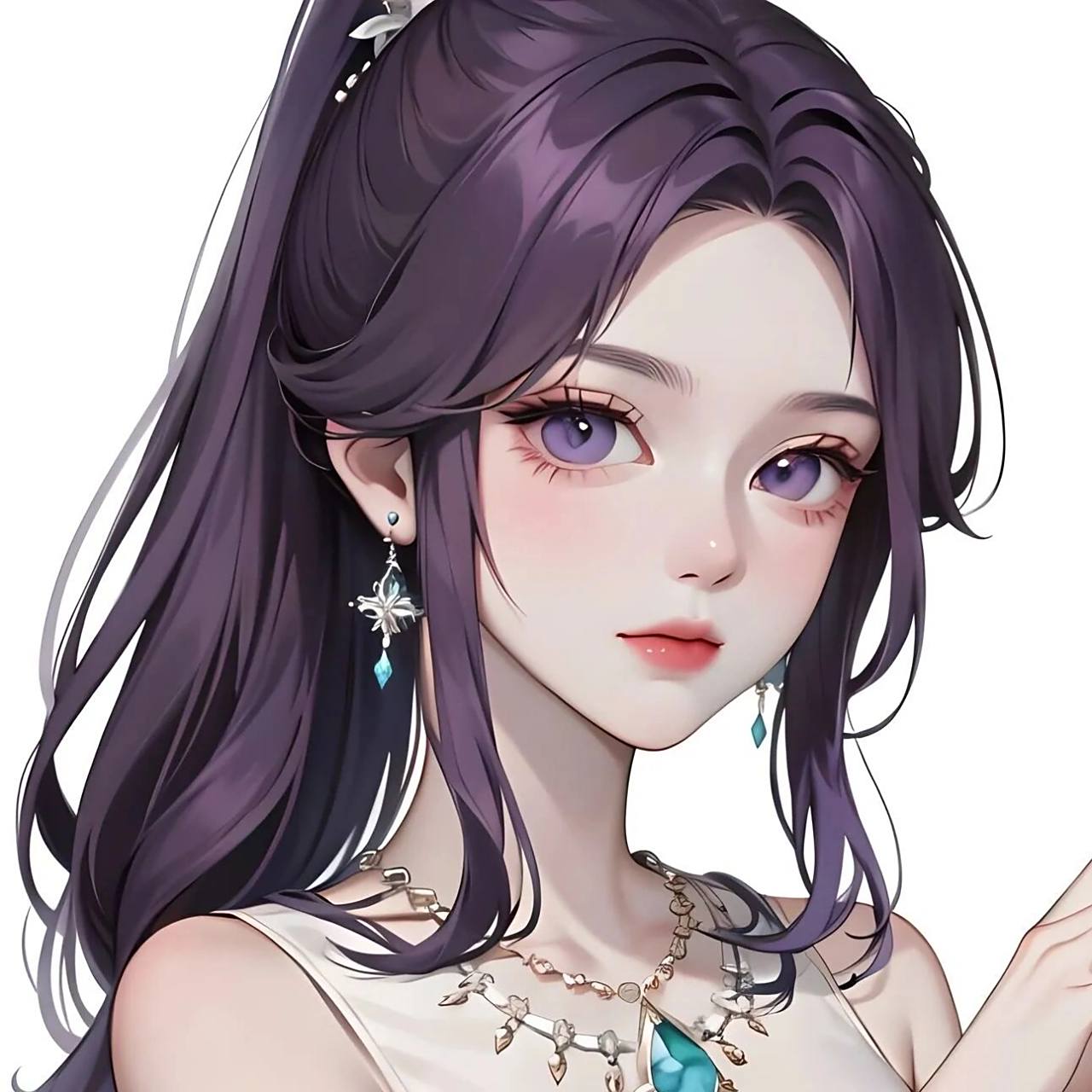 暗紫色高马尾头像