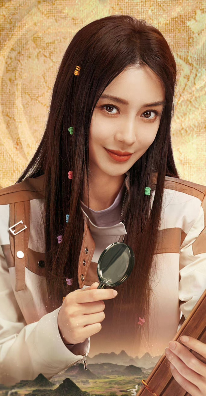 杨颖奔跑吧编发造型剧照#angelababy这一张眼神很神秘.