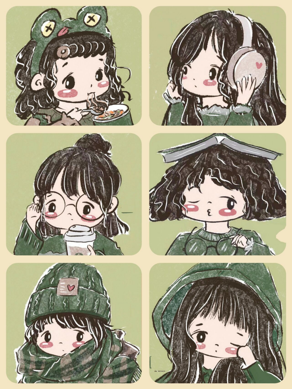 闺蜜头像-牛油果绿 本期绝不出情头 单身的小伙伴可放心使用  做头像