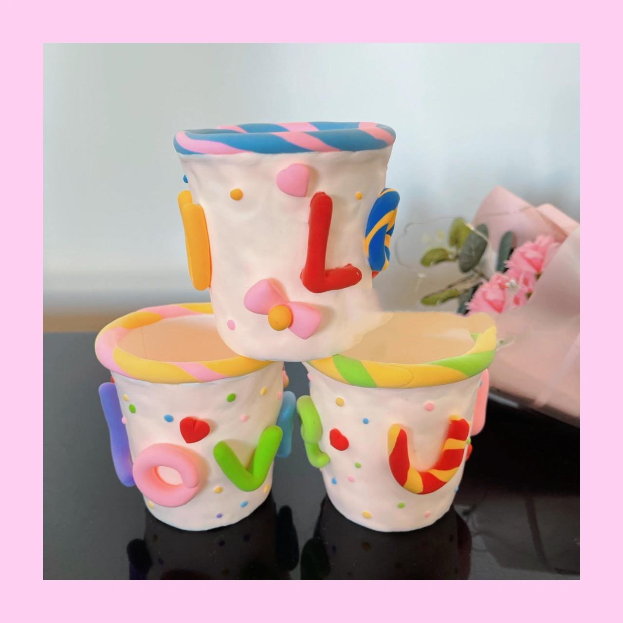 超轻粘土母亲节感恩节杯子教程diy笔筒95 超级超级简单的母亲节