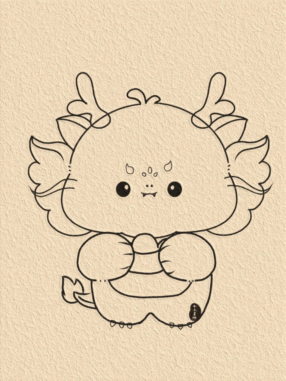 小青龙简笔画 超可爱的小青龙绘画 原创插画07商用禁止搬运,可授权