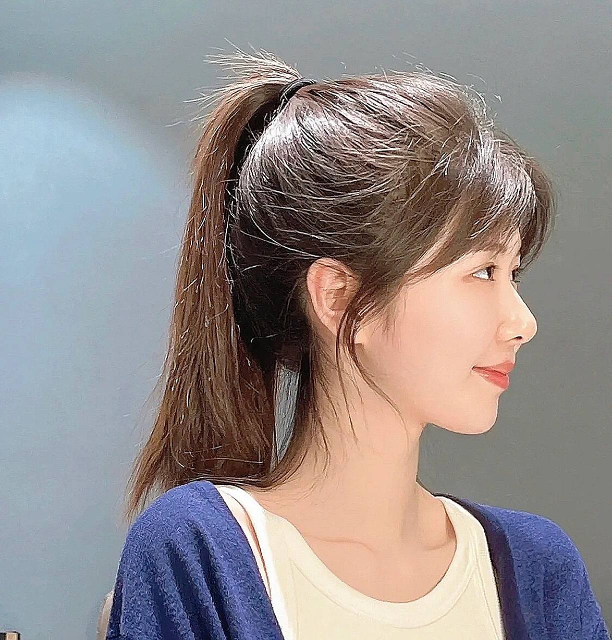 高额头高发际线扎发必备氛围感胎毛刘海        高额头 高发际线扎发